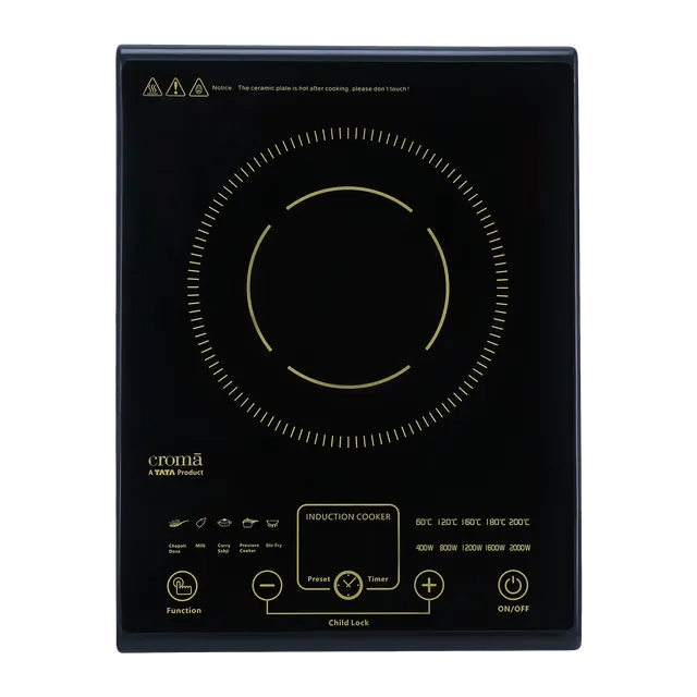 Croma 2000W Induction Cooktop with 5 Preset Menus (OPENBOX)