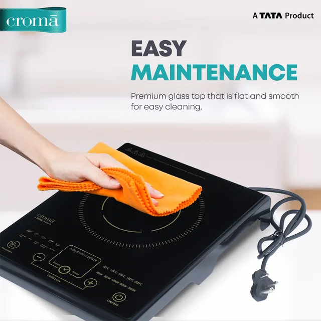 Croma 2000W Induction Cooktop with 5 Preset Menus (OPENBOX)
