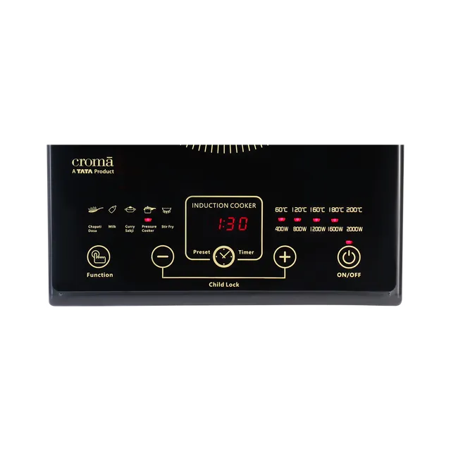 Croma 2000W Induction Cooktop with 5 Preset Menus (OPENBOX)
