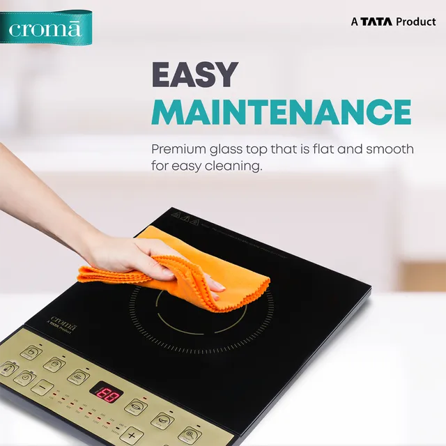 Croma 1600W Induction Cooktop with 7 Preset Menus (OPENBOX)