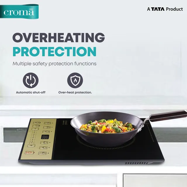 Croma 1600W Induction Cooktop with 7 Preset Menus (OPENBOX)