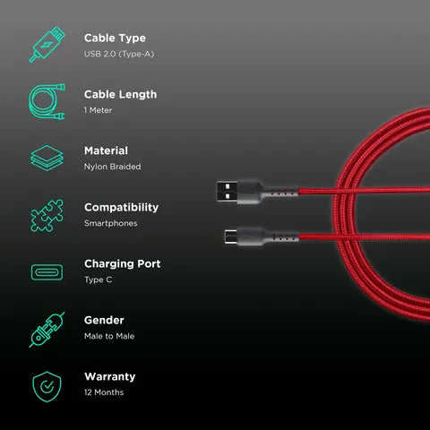 Croma Type-C Braided Cable CRSP3ARCCA258901 (OPENBOX)