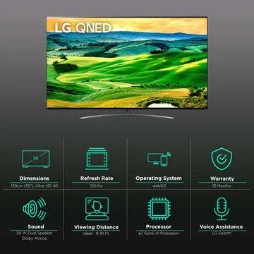 LG QNED81 139 cm (55 inch) 4K Ultra HD QNED Smart WebOS TV with LG Voice Assistance (OPENBOX)