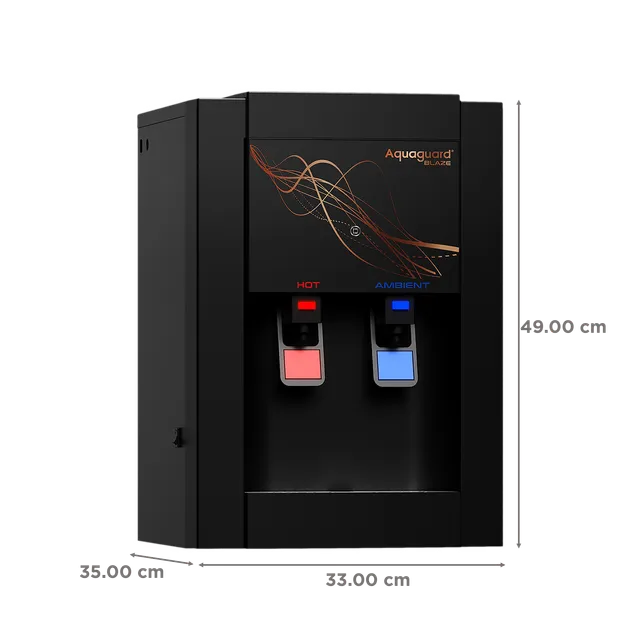 Aquaguard Blaze Slim 3.9L RO + UV + MTDS Hot & Cold Smart Water Purifier with Active Copper Zinc Booster Tech and 7 Stage Purification (Deep Black) (OPENBOX)