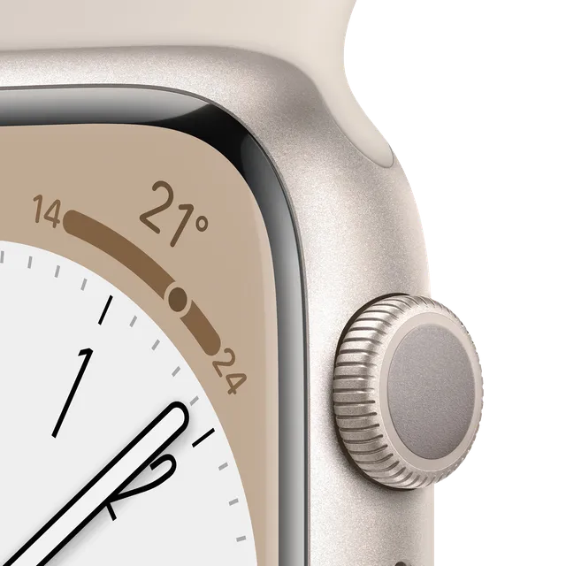Apple Watch Series 8 GPS with Sports Band (45mm Retina LTPO OLED Display, Starlight Aluminium Case) (OPENBOX)