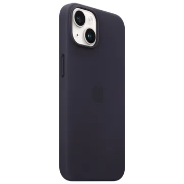 Apple Soft Leather Back Cover for Apple iPhone 14 (MagSafe Charging Support, Ink) (OPENBOX)