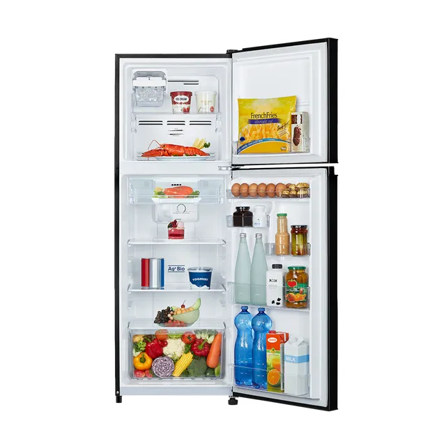 TOSHIBA 252 Litres 2 Star Frost Free Double Door Refrigerator with Cool Air Wrap System (GR-RT302WE-PMI(37), Satin Grey) - OPENBOX