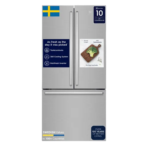 Electrolux UltimateTaste 700 524 Litres Frost Free French Door Refrigerator with NutriFresher Inverter Compressor (EHE5224C-A NIN, Arctic Silver) ( OPENBOX)