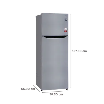 LG 288 Litres 2 Star Frost Free Double Door Convertible Refrigerator with Multi Air Flow (GL-S322SPZY.APZZEB, Shiny Steel) (OPENBOX)