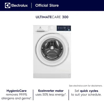 Electrolux 7.5 Kg 5 Star Fully Automatic Front Load Washing Machine (UltimateCare 300, EWF7524D3WB, HygienicCare, White) (OPENBOX)