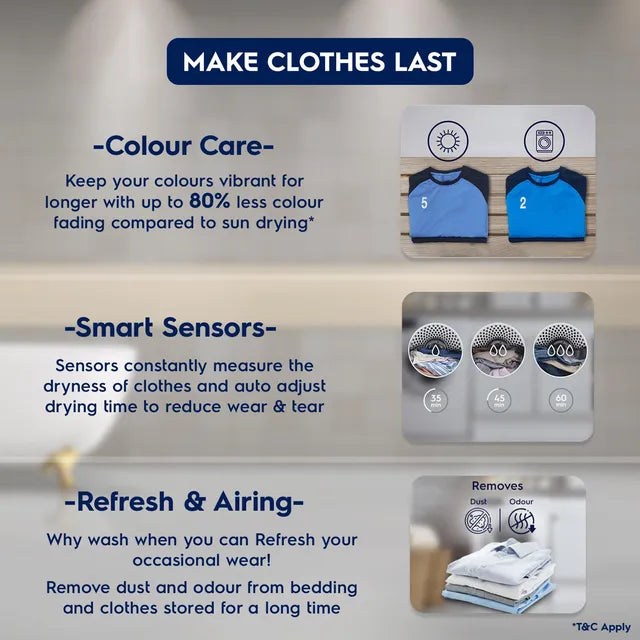 Electrolux UltimateCare 300 7.5 kg Fully Automatic Front Load Dryer (ReverseTumbling Function, EDV754H3WB, White) (OPENBOX)