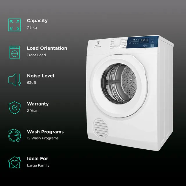 Electrolux UltimateCare 300 7.5 kg Fully Automatic Front Load Dryer (ReverseTumbling Function, EDV754H3WB, White) (OPENBOX)