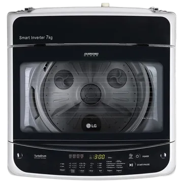 LG 7 kg 5 Star Inverter Fully Automatic Top Load Washing Machine (T70SPSF2Z.ASFQEIL, Auto Balance System, Middle Free Silver) (OPENBOX)