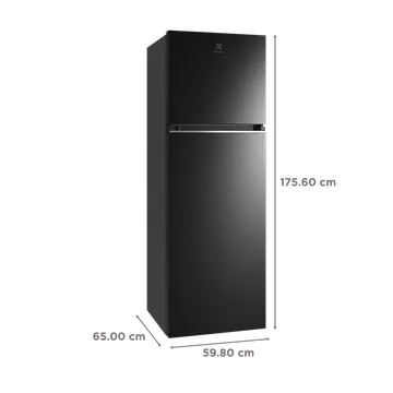 Electrolux 341 Litres 2 Star Frost Free Double Door Refrigerator (Black Steel) (OPENBOX)