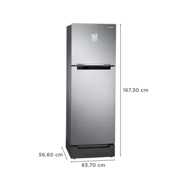 Samsung 236 Litres 2 Star Auto Defrost Double Door Convertible Refrigerator with Convertible Freezer (RT28C3832S8/HL, Elegant Inox) (OPENBOX)