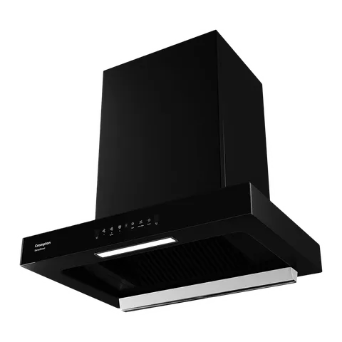 Crompton SensoSmart 60cm 1620m3/hr Ducted Auto Clean Wall Mounted Chimney with Touch Control Panel (Midnight Black) (OPENBOX)