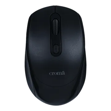 Croma Wireless Optical Mouse (Variable DPI Up to 1600, Compact & Lightweight Design, Black) (OPENBOX)