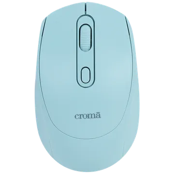 Croma Wireless Optical Mouse (1600 DPI, Compact & Lightweight Design, Blue) (OPENBOX)