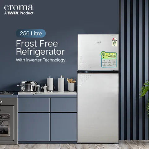 Croma 256 Litres 2 Star Frost Free Double Door Refrigerator with Inverter Technology (OPENBOX)