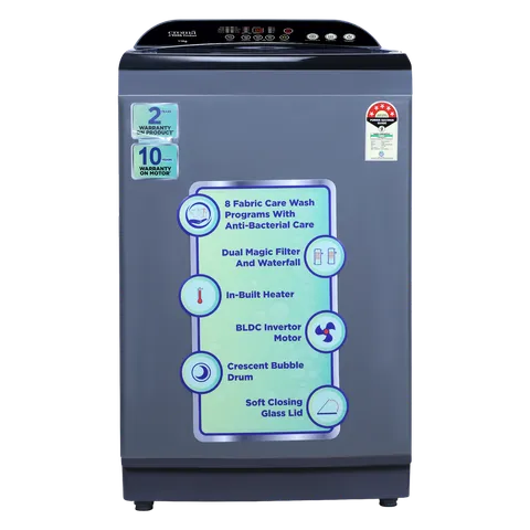 Croma 11 kg 5 Star Inverter Fully Automatic Top Load Washing Machine ( In-built Heater, Mid Black) (OPENBOX)