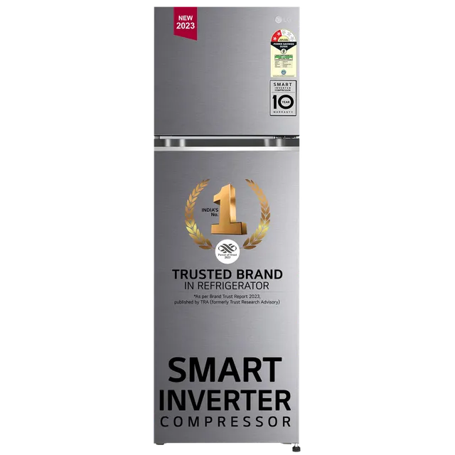 LG 272 Litres 2 Star Frost Free Double Door Refrigerator with Smart Diagnosis (GL-N312SDSY, Dazzle Steel) (OPENBOX)