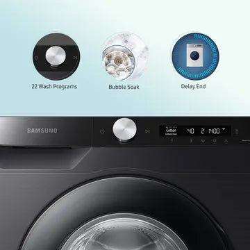 SAMSUNG 12 kg 5 Star Inverter Fully Automatic Front Load Washing Machine (WW12T504DAB/TL, Built-In Heater, Black Caviar) (OPENBOX)