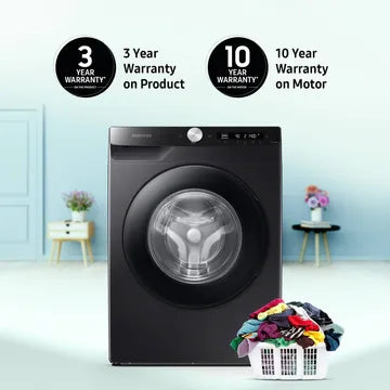 SAMSUNG 12 kg 5 Star Inverter Fully Automatic Front Load Washing Machine (WW12T504DAB/TL, Built-In Heater, Black Caviar) (OPENBOX)