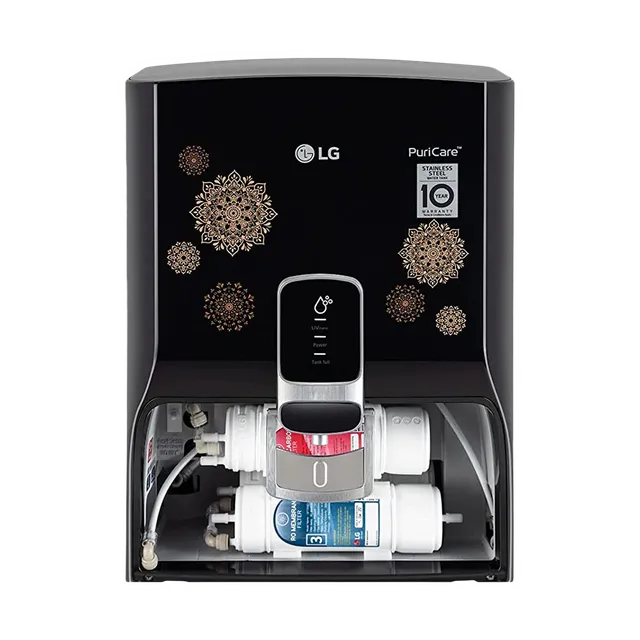 LG PuriCare 8L RO + UV Water Purifier with Mineral Booster (Black with Regal Pattern) (OPENBOX)
