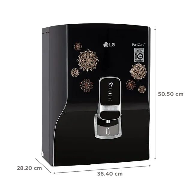 LG PuriCare 8L RO + UV Water Purifier with Mineral Booster (Black with Regal Pattern) (OPENBOX)