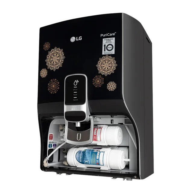 LG PuriCare 8L RO + UV Water Purifier with Mineral Booster (Black with Regal Pattern) (OPENBOX)