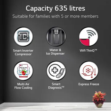 LG SBS 635L GL-L257CMCX MTBLK 3S (OPENBOX)