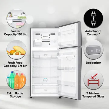 LG 506 Litres 1 Star Frost Free Double Door Refrigerator with Stabilizer Free Operation (GN-H702HLHM.APZQEBN, Platinum Silver) (OPENBOX)