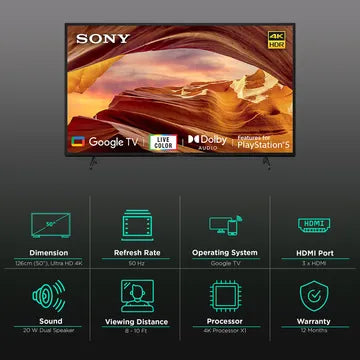 SONY X75L 126 cm (50 inch) 4K Ultra HD LED Google TV (OPENBOX)