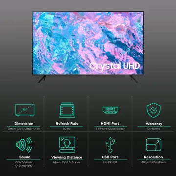Samsung LED 189CM UA75CU7700 UHD/4K (OPENBOX)