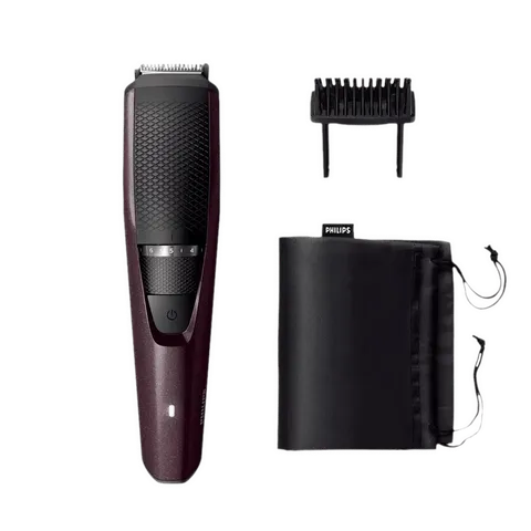 PHILIPS 3000 Series Rechargeable Cordless Wet & Dry Trimmer for Beard & Moustache with 20 Length Settings for Men (60min Runtime, LED Charge Indicator, Wine) (OPENBOX)