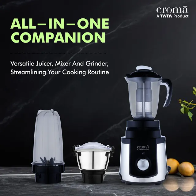 roma 1000 Watt 5 Jars Mixer Grinder (20000 RPM, Inbuilt Overload Protection, Silver and Black) - OPEN BOX