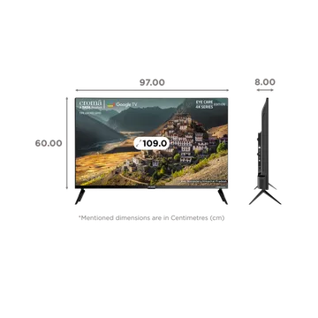 Croma 109 cm (43 inch) 4K Ultra HD LED Google TV with Bezel Less Display (OPENBOX)
