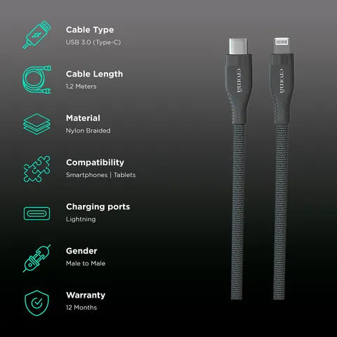 Croma Type-C to Lightning Cable (Model: CRSPCLBCCA028703) (OPENBOX)