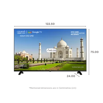 Croma 140 cm (55 inch) 4K Ultra HD LED Google TV with Bezel Less Display (OPENBOX)
