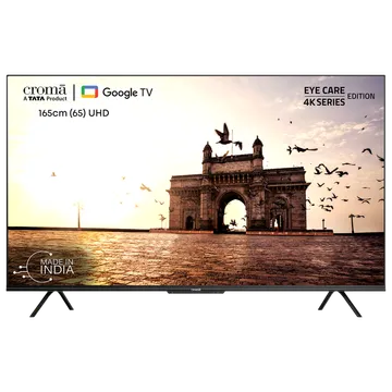 Croma 165 cm (65 inch) 4K Ultra HD LED Google TV with Bezel Less Display (OPENBOX)