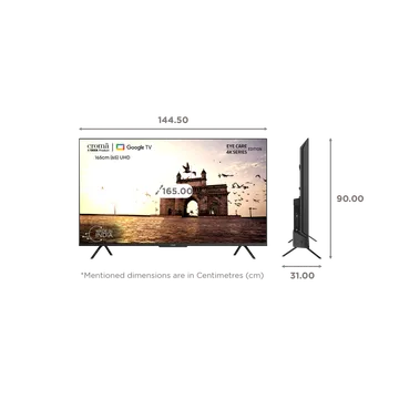 Croma 165 cm (65 inch) 4K Ultra HD LED Google TV with Bezel Less Display (OPENBOX)
