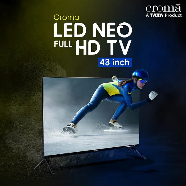 Croma 109 cm (43 inch) Full HD LED Smart TV with Bezel Less Display (CREL43FSD24601, 2023 Model) (OPENBOX)