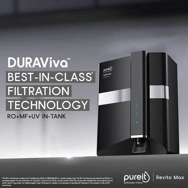 Pureit Revito Max RO + MF + UV Water Purifier (Black) (OPENBOX)
