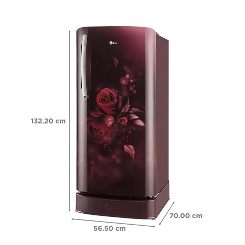 LG 201 Litres 5 Star Direct Cool Single Door Refrigerator (Model: GL-D211HSEZ, Scarlet Euphoria) (OPENBOX)