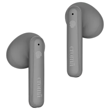 Croma TWS Earbuds with Environmental Noise Cancellation (IPX4 Water Resistant, Fast Charging, Grey Blue) (OPENBOX)