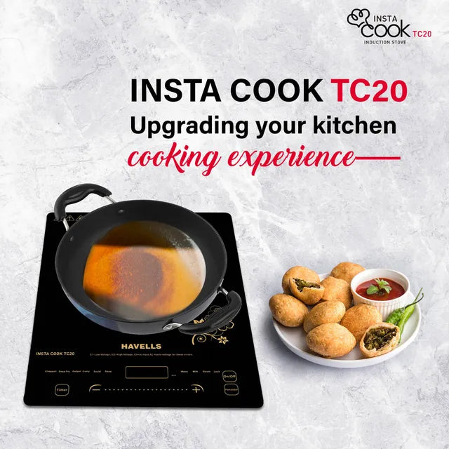 HAVELLS Insta Cook TC20 2000W Single Induction Cooktop with 9 Preset Menus (OPENBOX)