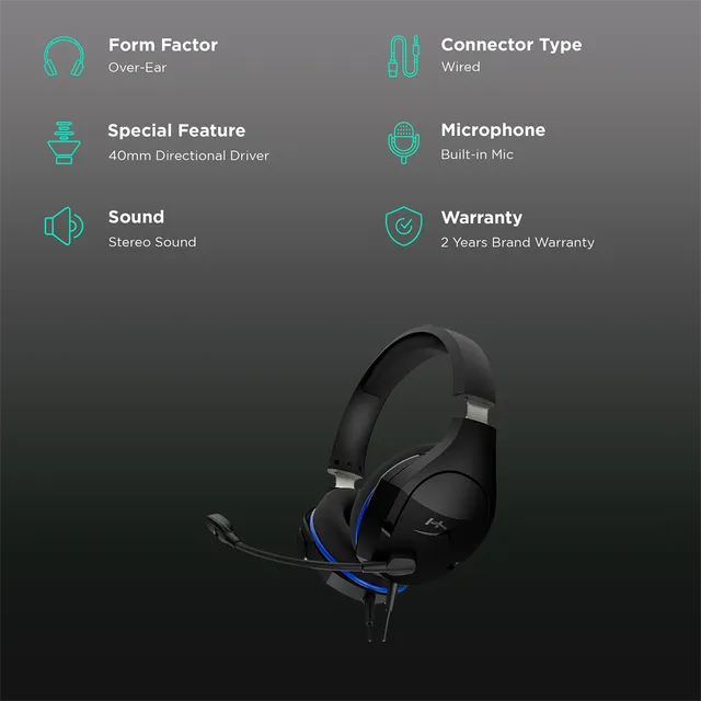 HyperX Cloud Stinger Core 4P5J8AA Wired Gaming Headset (40mm Drivers, Over Ear, Black and Blue) (OPENBOX)
