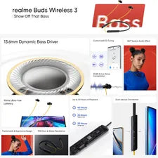 realme Buds Wireless 3 RMA 2119 Neckband with Active Noise Cancellation (IP55 Water Resistant, Google Fast Pairing, Bass Yellow) (OPENBOX)