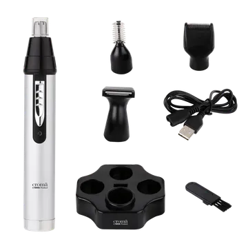 Croma 4-in-1 Rechargeable Cordless Grooming Kit for Nose, Ear, Eyebrow, Beard & Moustache for Men & Women (40min Runtime, Water Resistant, Black) (OPENBOX)