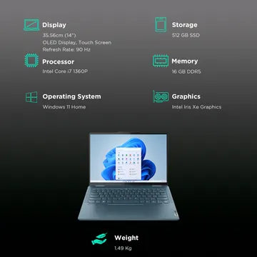 Lenovo 14 Yoga 7 E0IN Intel Core i7 11th Gen (14 inch, 16GB, 512GB(OPENBOX)